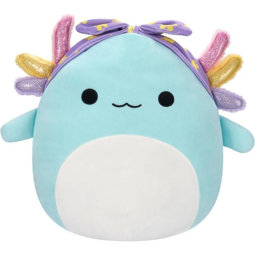 Squishmallows Original 16-Inch Irina Teal Axolotl with Rainbow Gills and Purple Bandana – Large Plush