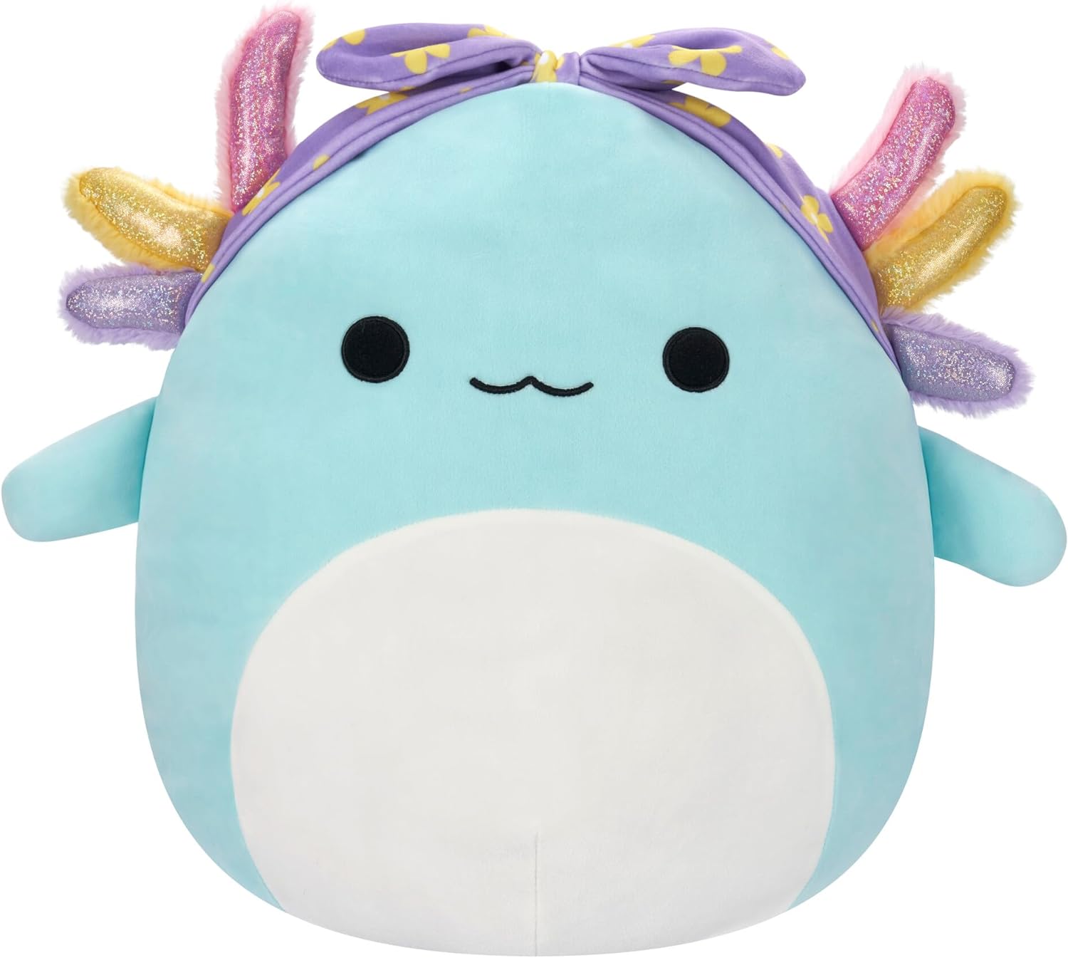 Squishmallows Original 16-Inch Irina Teal Axolotl with Rainbow Gills and Purple Bandana – Large Plush